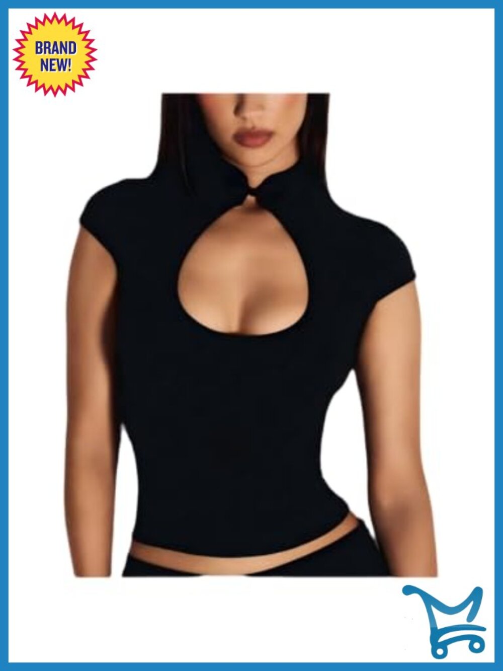 Women's Keyhole Cheongsam Top Cap Sleeve Fitted Party Blouse